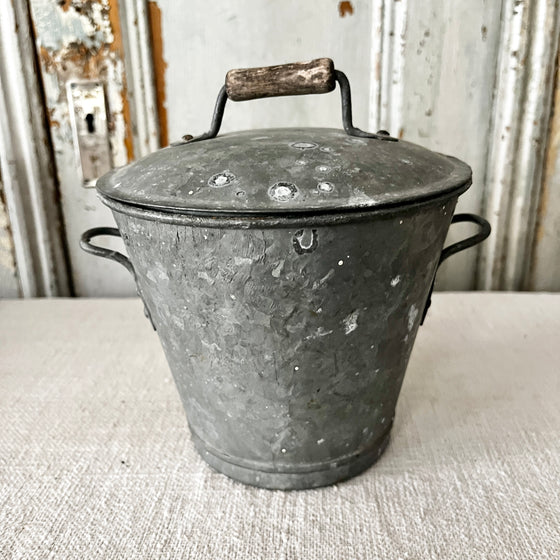 Small French galvanised buckets