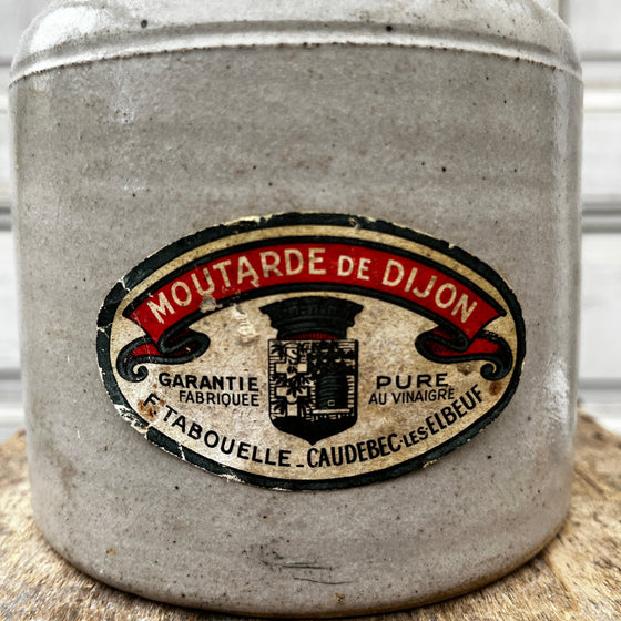 French stoneware mustard pots with original label