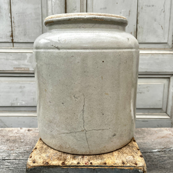 Large French stoneware mustard pots