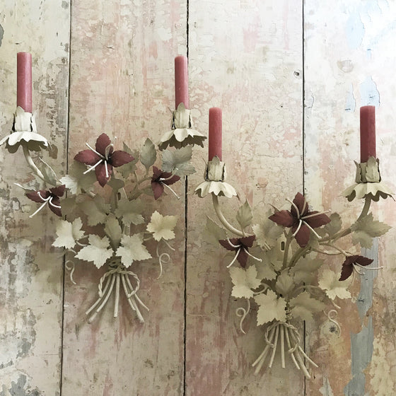 Pair of French Painted Candelabra
